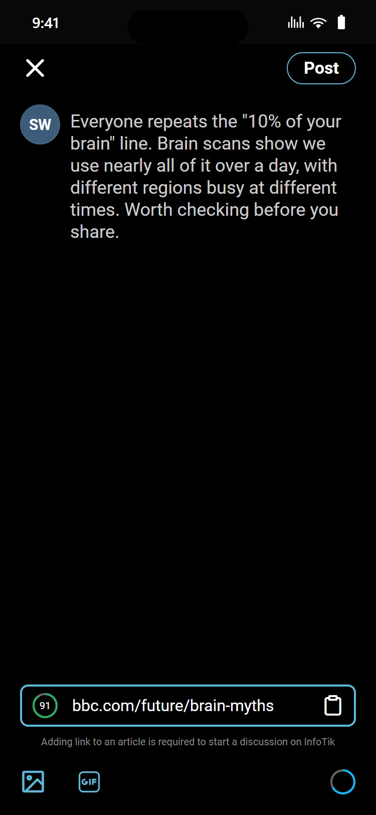 Writing a Pulse with an article link attached and its credibility ring